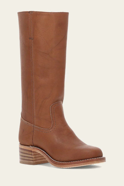 Olivia Mid-Calf Western Boots | Stitched Detailing Stacked Heel Boots