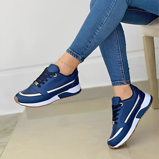 Women’s Sneakers – Lace-Up – Low-Top – Cushioned Sole – Casual Fit