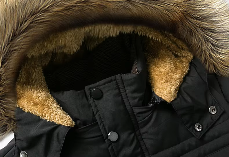 Leo Hooded Quilted Parka | Fur Trim Button Front Parka