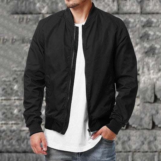 Men’s Bomber Jacket – Regular Fit – Lightweight Breathable – Ribbed Trim – Zip Front