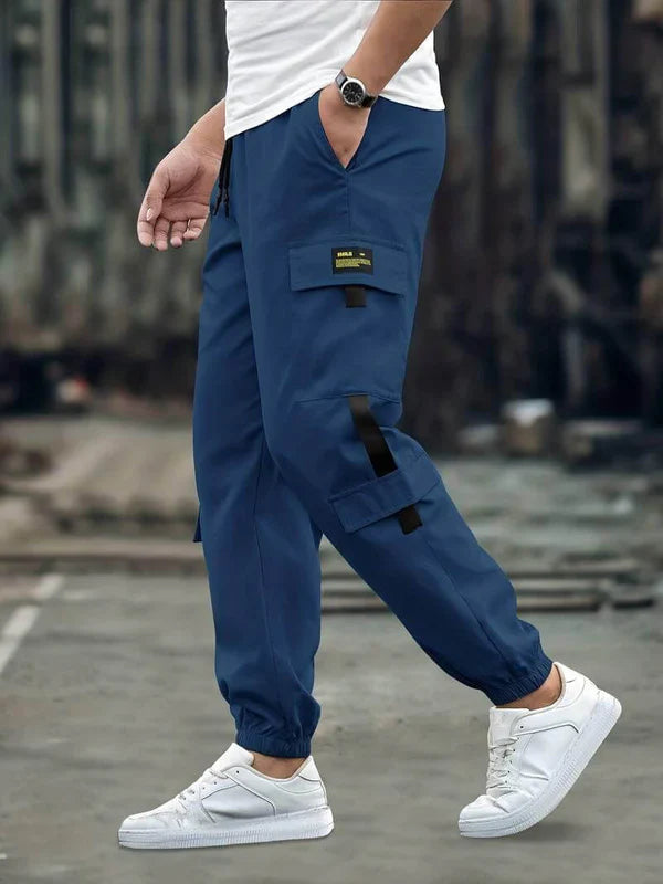 Men’s Jogger Pants - Relaxed Fit - Cotton Blend - Drawstring Waist - Cargo Pockets