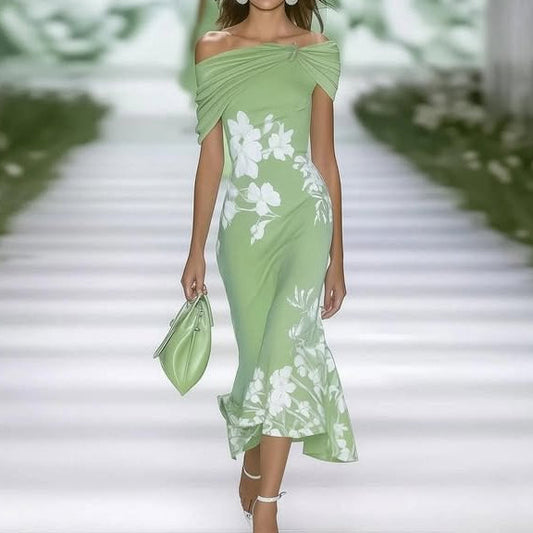 Ellie Off Shoulder Floral Midi Dress