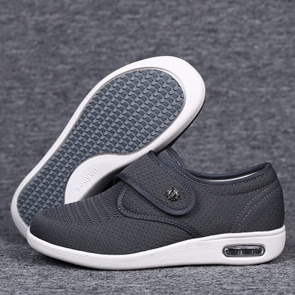 Women’s Orthopedic Shoes - Knit Mesh Upper - Velcro Strap - Cushioned Sole - Ankle Height