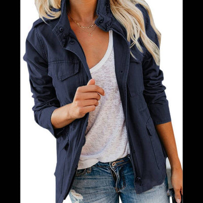 Women’s Utility Jacket – Cotton – Regular Fit – Zip Button Front – Four Pocket