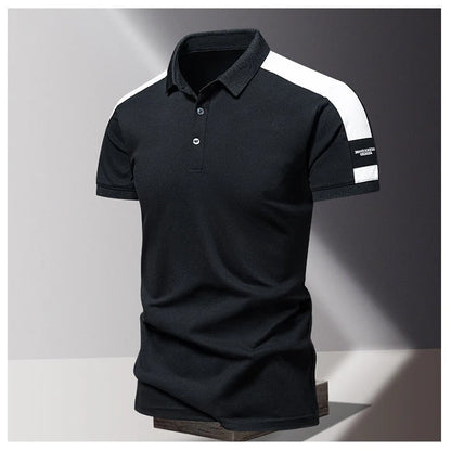Men’s Polo Shirt – Slim Fit – Breathable Blend – Contrast Shoulder Panels – Smart Casual