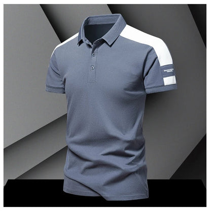 Men’s Polo Shirt – Slim Fit – Breathable Blend – Contrast Shoulder Panels – Smart Casual