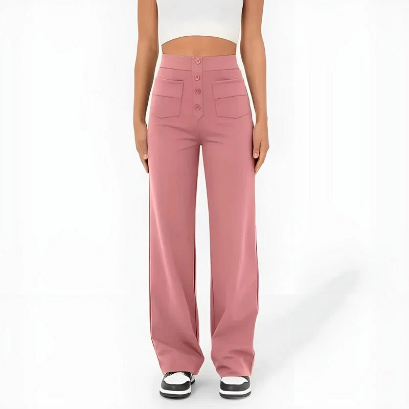 Women’s Wide-Leg Trousers – High Waist – Stretch Fabric – Tailored Fit – Full Length