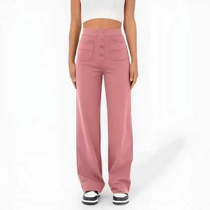 Women’s Wide-Leg Trousers – High Waist – Stretch Fabric – Tailored Fit – Full Length