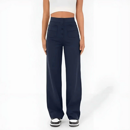 Women’s Wide-Leg Trousers – High Waist – Stretch Fabric – Tailored Fit – Full Length