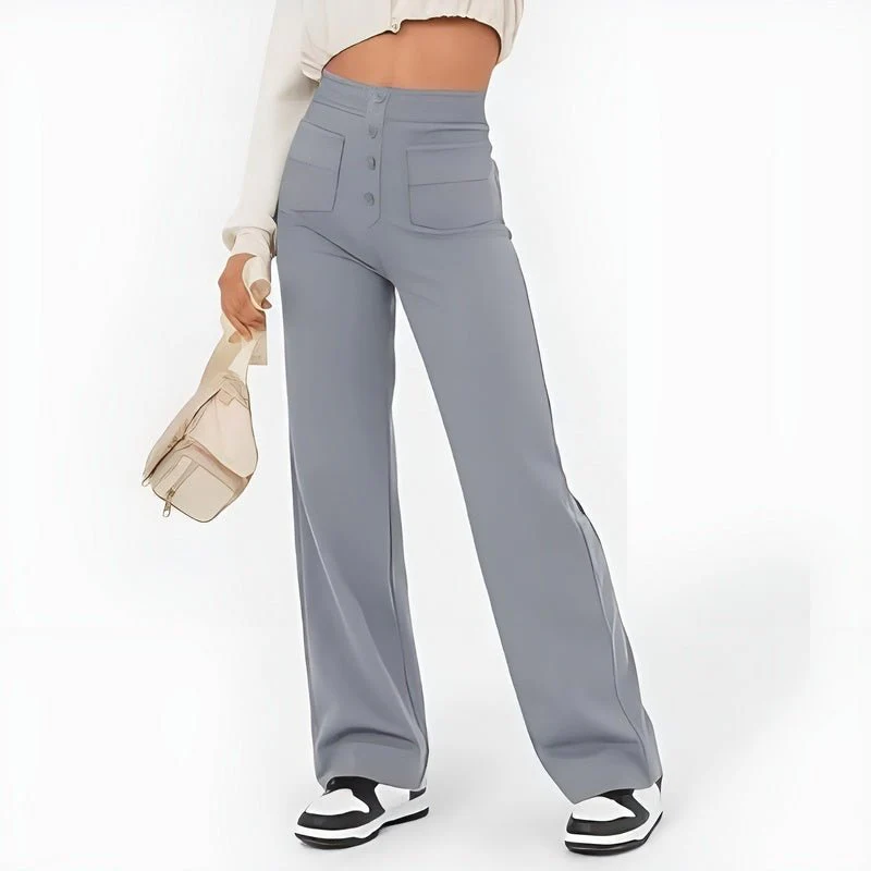 Women’s Wide-Leg Trousers – High Waist – Stretch Fabric – Tailored Fit – Full Length