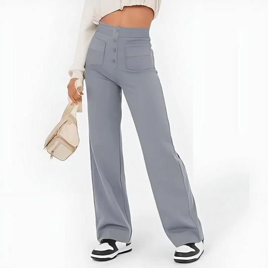 Women’s Wide-Leg Trousers – High Waist – Stretch Fabric – Tailored Fit – Full Length