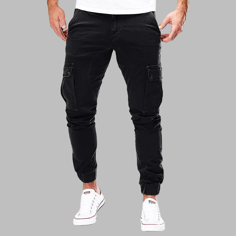Men’s Cargo Pants – Slim Fit – Cotton Blend – Drawstring Waist – Elastic Cuffs