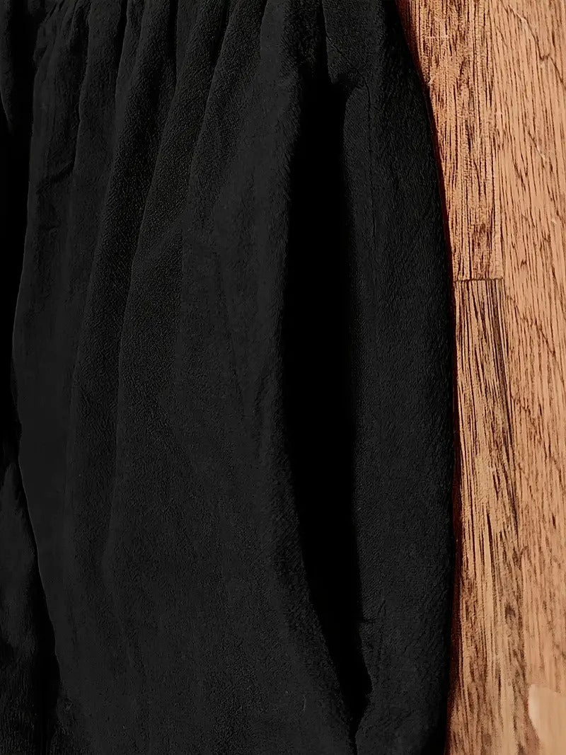 Women's Maxi Dress - Short Sleeve A-Line - Crew Neck Loose Fit - Flowy Casual Wear
