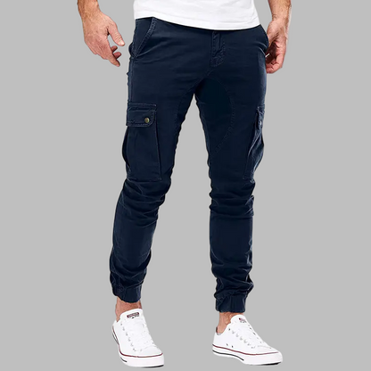 Men’s Cargo Pants – Slim Fit – Cotton Blend – Drawstring Waist – Elastic Cuffs