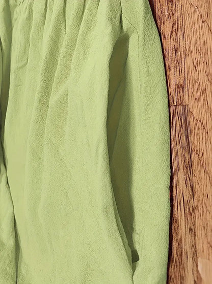 Women's Maxi Dress - Short Sleeve A-Line - Crew Neck Loose Fit - Flowy Casual Wear