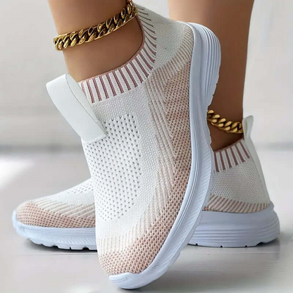 Women’s Slip-On Trainers – Knitted Upper – Breathable Fit – Cushioned Sole