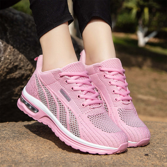 Women’s Sneakers – Breathable Mesh – Cushioned Sole – Lace-Up Athletic Fit