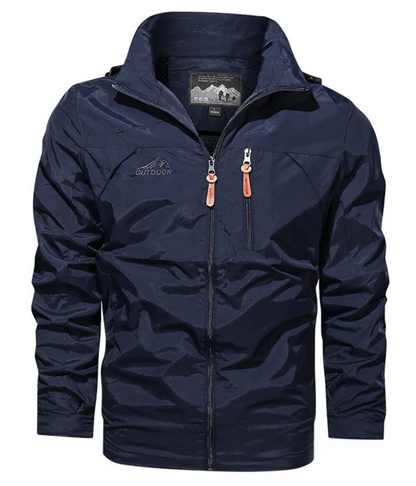 Men’s Regular Fit Jacket - Woven Fabric - Hip-Length - Stand-Up Collar With Hood