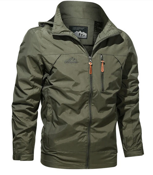 Men’s Regular Fit Jacket - Woven Fabric - Hip-Length - Stand-Up Collar With Hood