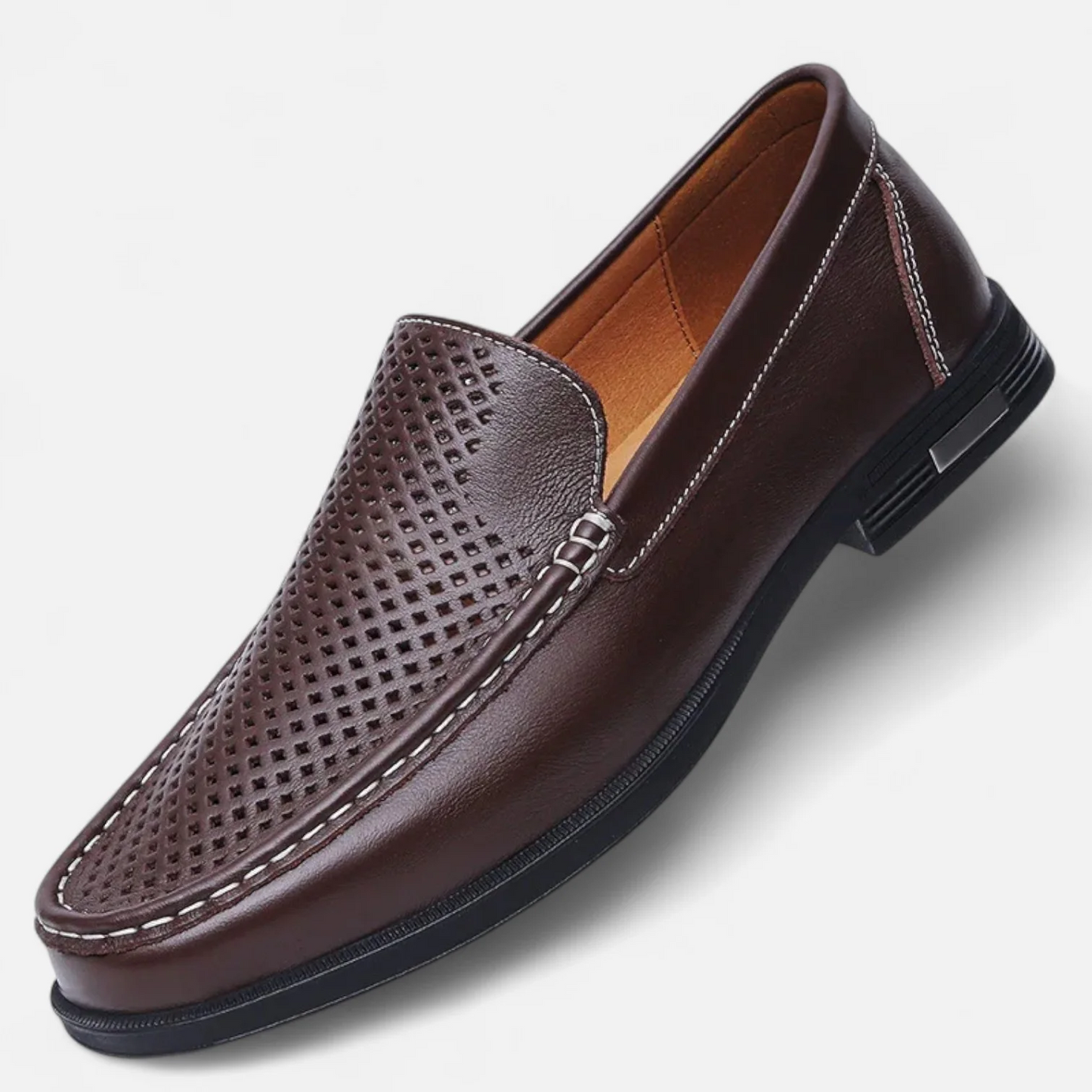 Men’s Loafers – Slip-On – Moc-Toe – Woven Texture – Low Heel – Structured Fit