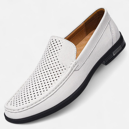 Men’s Loafers – Slip-On – Moc-Toe – Woven Texture – Low Heel – Structured Fit