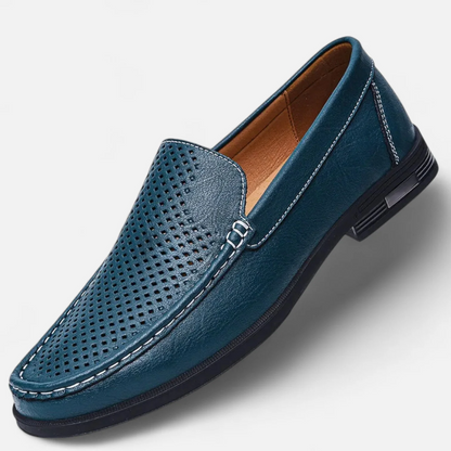 Men’s Loafers – Slip-On – Moc-Toe – Woven Texture – Low Heel – Structured Fit