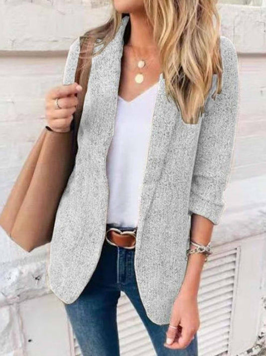 Women’s Blazer Jacket – Tailored Fit – Open Front – Long Sleeve