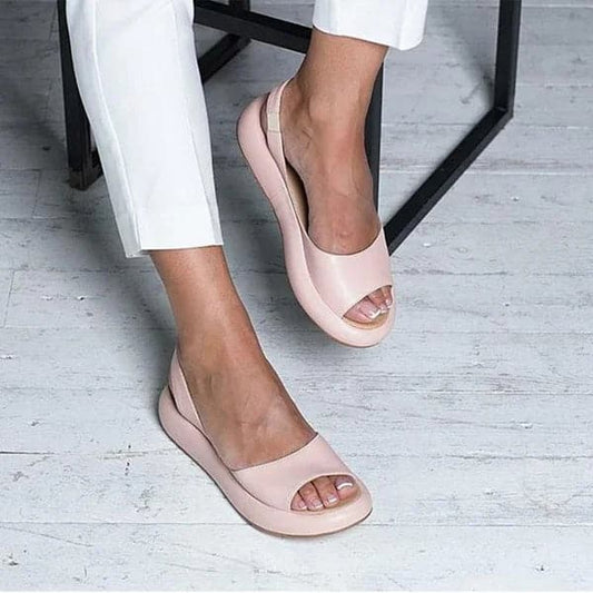 Women’s Sandals – Open Toe – Flat Sole – Slingback Strap – Minimalist Design