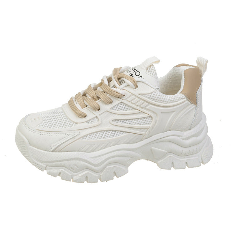 Women’s Chunky Trainers – Breathable Mesh Upper – Thick Sole – Low-Rise Athleisure Fit