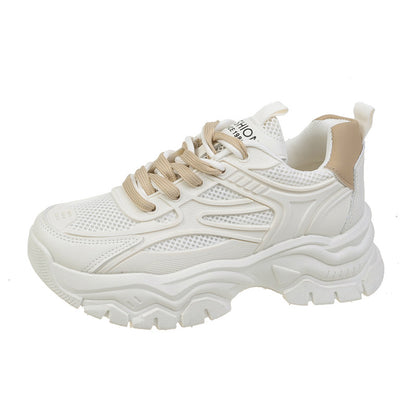 Women’s Chunky Trainers – Breathable Mesh Upper – Thick Sole – Low-Rise Athleisure Fit