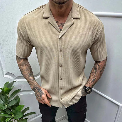 Men’s Short Sleeve Shirt – Regular Fit – Breathable Blend – Button Down Casual Wear