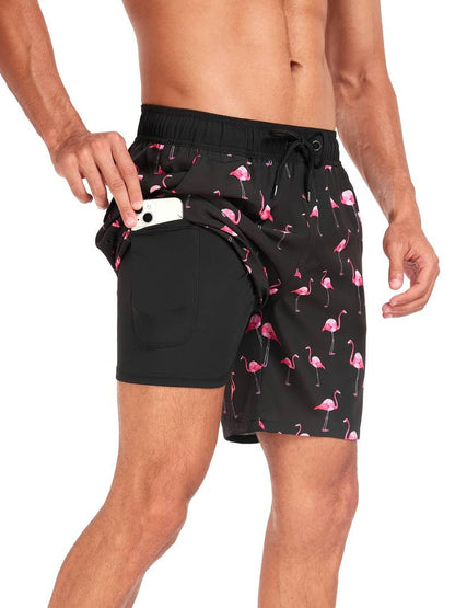 Men’s Beach Shorts – Relaxed Fit – Quick-Dry Breathable Blend – Inner Liner – Pocket