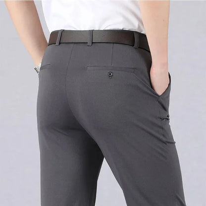 Men’s Formal Trousers – Slim Fit – Stretch Fabric – Flat Front Tailored Style