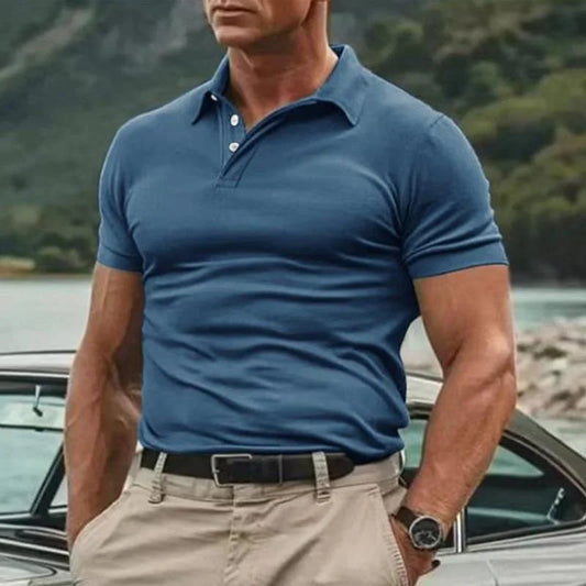 Men’s Polo Shirt – Slim Fit – Soft Knit – Short Sleeve – Button Placket – Casual Wear