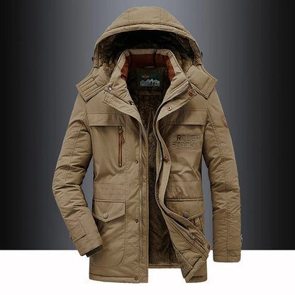 Sebastian Hooded Relaxed Fit Parka Jacket | Fleece Lined Thigh-Length Jacket