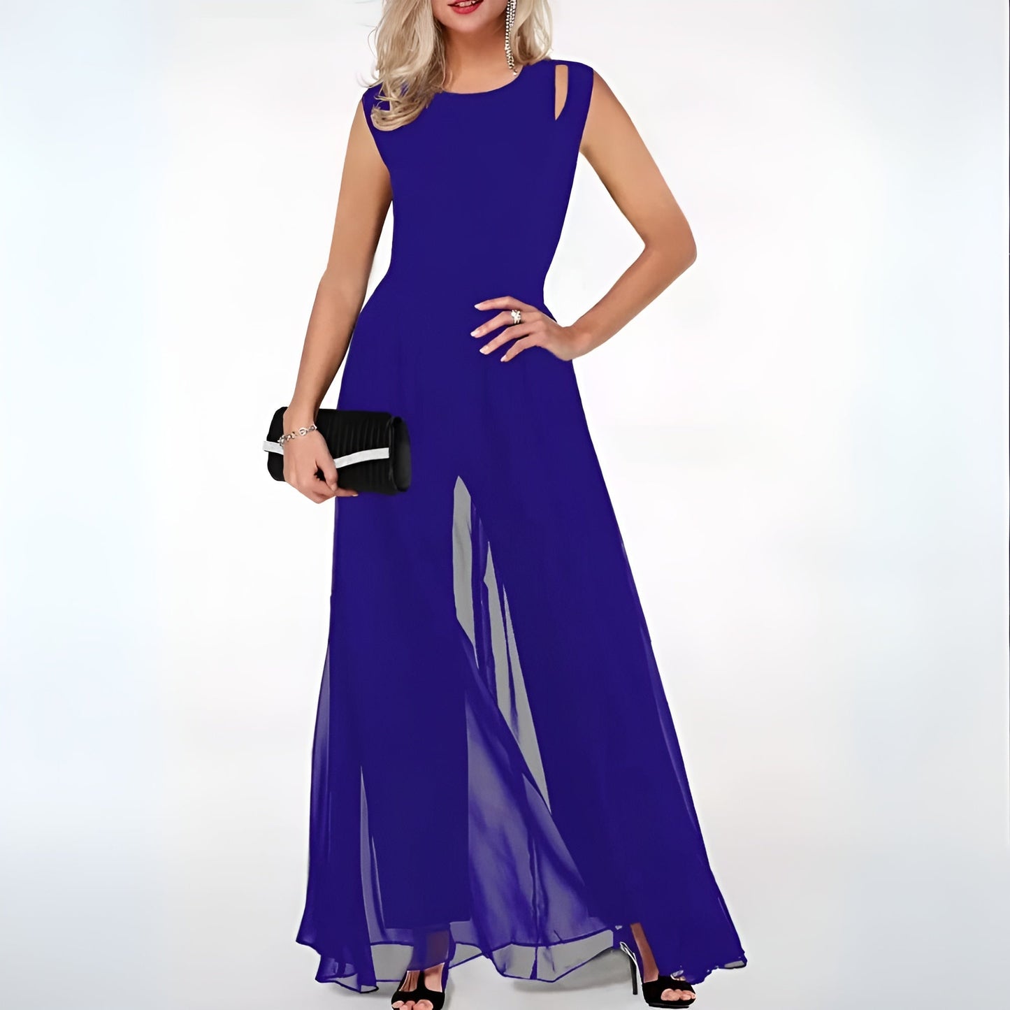 Women’s Jumpsuit – Tailored Fit – Sleeveless – Wide Leg