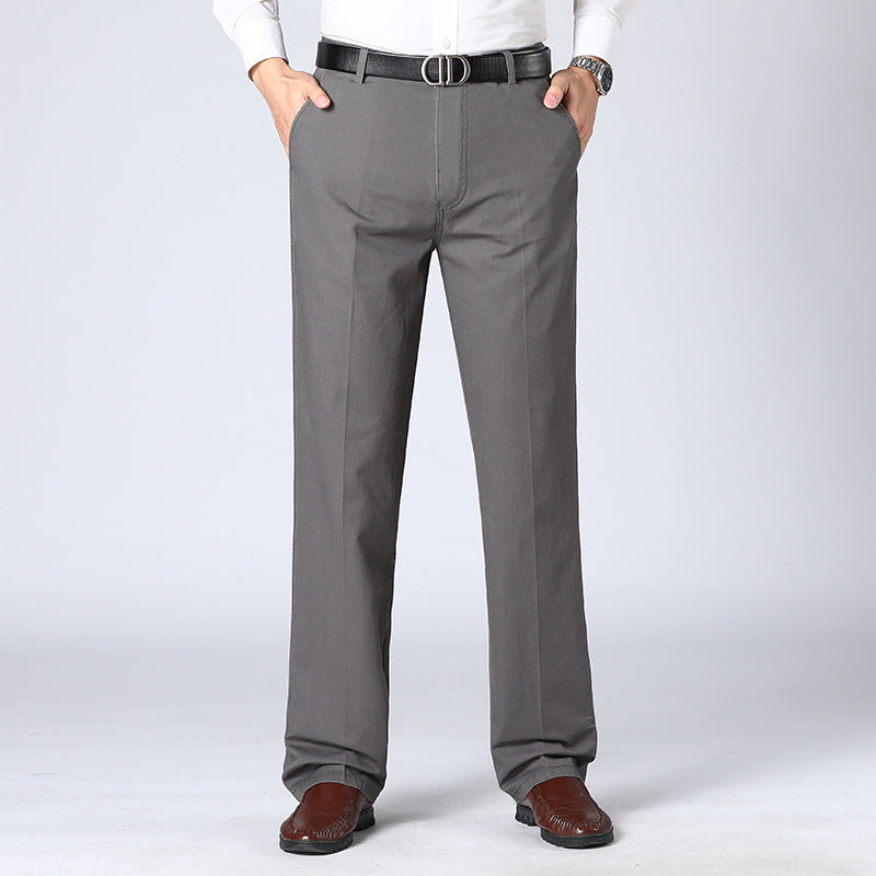 Men’s Trousers – Tailored Fit – Straight Leg – Pleated Front – Cotton Blend