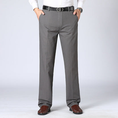 Men’s Trousers – Tailored Fit – Straight Leg – Pleated Front – Cotton Blend