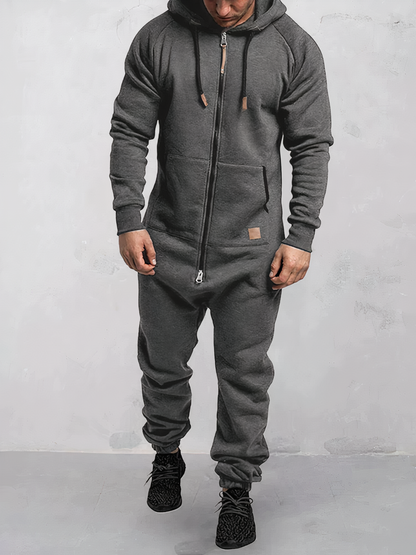 Men’s Tracksuit Set – Cotton Blend – Regular Fit – Full Zip Hoodie – Elastic Cuffs