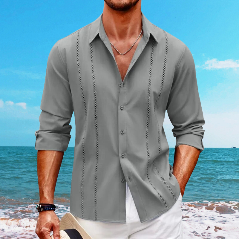 Men’s Button-Up Shirt – Relaxed Fit – Long Sleeve – Breathable Blend – Casual Wear