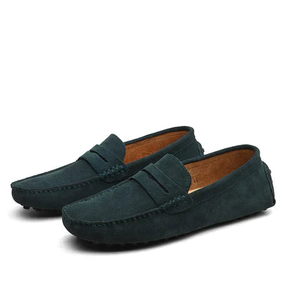 Men’s Loafers – Suede Look – Penny Strap – Slip-On – Low Profile Casual Fit
