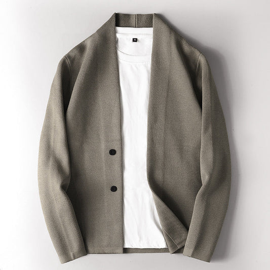 Men’s Cardigan – Soft Chunky Knit – Relaxed Fit – Shawl Collar – Button Front Layers