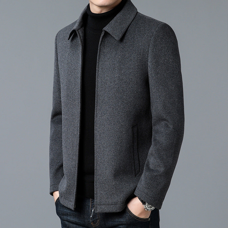 Men’s Jacket – Slim Fit – Soft Textured Fabric – Zipper Closure – Hip Length