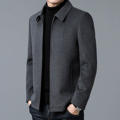 Men’s Jacket – Slim Fit – Soft Textured Fabric – Zipper Closure – Hip Length