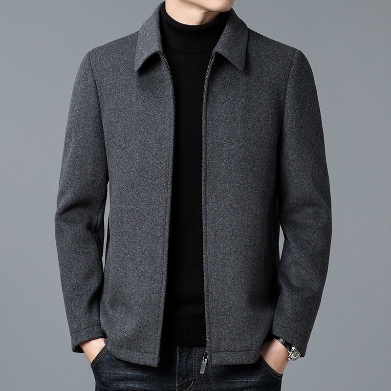 Men’s Jacket – Slim Fit – Soft Textured Fabric – Zipper Closure – Hip Length