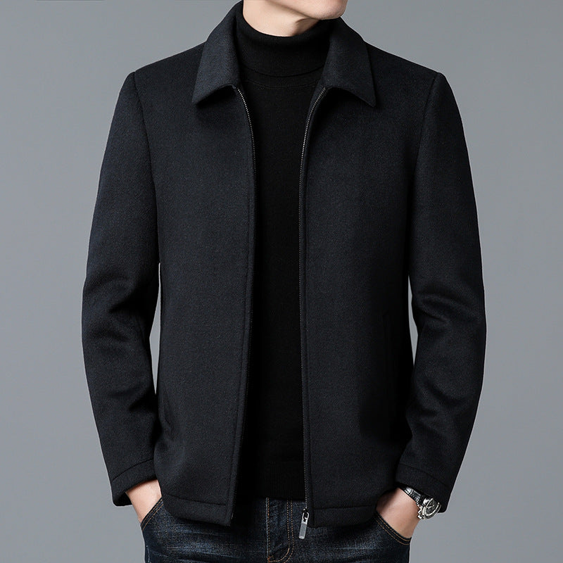 Men’s Jacket – Slim Fit – Soft Textured Fabric – Zipper Closure – Hip Length