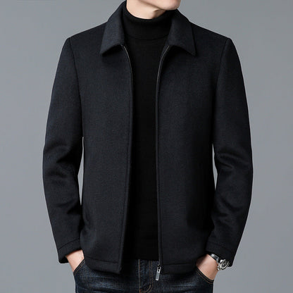 Men’s Jacket – Slim Fit – Soft Textured Fabric – Zipper Closure – Hip Length