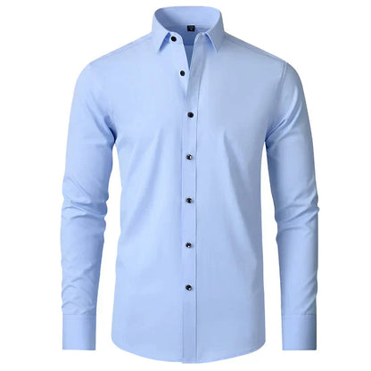 Men’s Shirt – Slim Fit – Wrinkle-Free Cotton Blend – Long Sleeve Business Wear