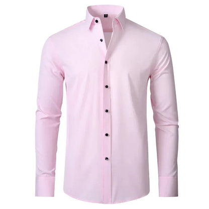 Men’s Shirt – Slim Fit – Wrinkle-Free Cotton Blend – Long Sleeve Business Wear