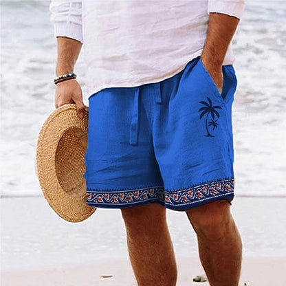 Men’s Beach Shorts – Relaxed Fit – Graphic Print – Breathable Blend – Drawstring Waist